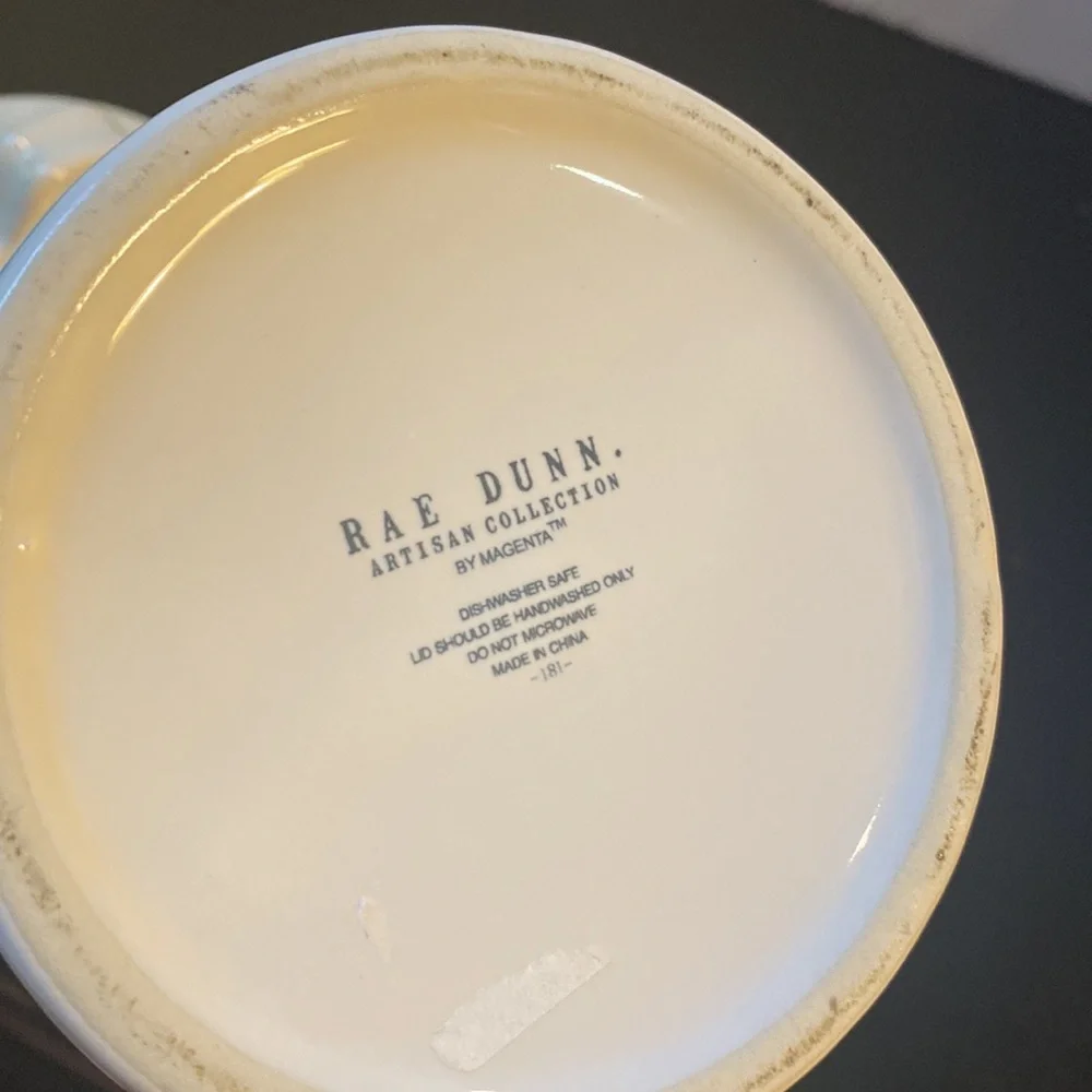 RAE DUNN HOLD medium 8” ceramic canister snack jar